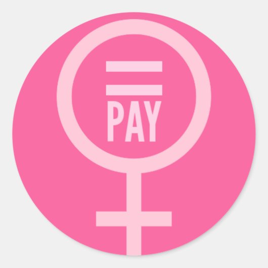 Frauengehälter Runder Aufkleber (Vorderseite)