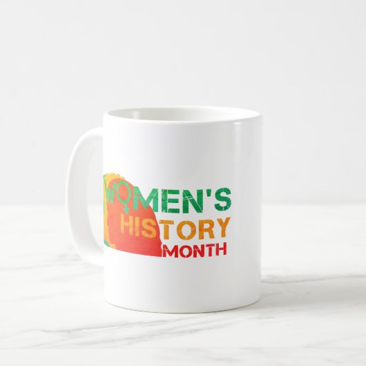 FRAUENGESCHICHTE MONAT KAFFEETASSE (Vorderseite Links)