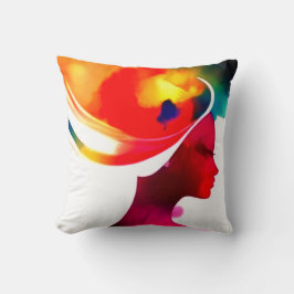 Frauengeschichte Monat niedliches Mädchen Canva Th Kissen