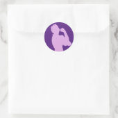 Frauengeschichte Monat Rosie the Riveter Lila Runder Aufkleber (Tasche)