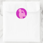 Frauengeschichte Month Rosie the Riveter Pink Runder Aufkleber (Tasche)