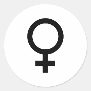 Frauengeschlechtersymbol Runder Aufkleber