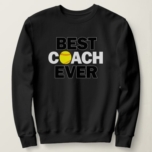 Frauengeschmack Softball BEST COACH EVER Sport Sweatshirt (Design vorne)