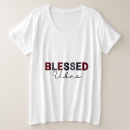 Frauengesegnetes Vibes Plus-Size-T-Shirt Große Größe T-Shirt