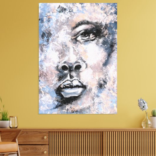 Frauengesicht - Abstrakte Kunst Moderne Malerei Leinwanddruck (Insitu (Wohnzimmer))