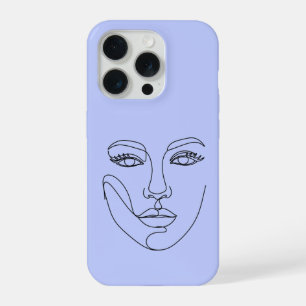 Frauengesicht Abstrakte moderne Linienkunstgestalt iPhone 15 Pro Hülle