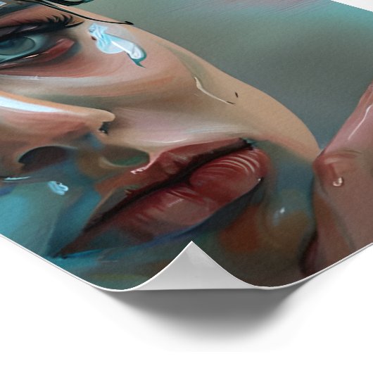 Frauengesicht | AI Generated Artwork Poster (Ecke)