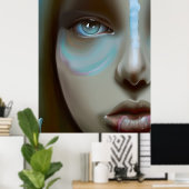 Frauengesicht | AI Generated Artwork Poster (Heimbüro)