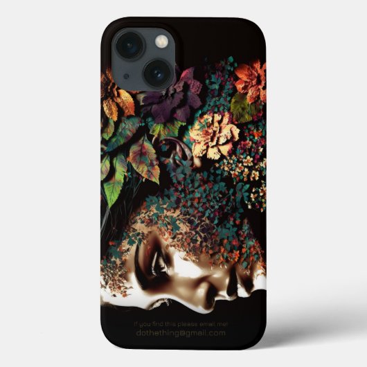Frauengesicht aus Blätter und Blume, digital Case-Mate iPhone Hülle (Rückseite)