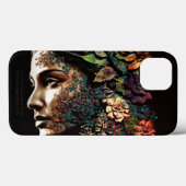 Frauengesicht aus Blätter und Blume, digital Case-Mate iPhone Hülle (Rückseite (Horizontal))