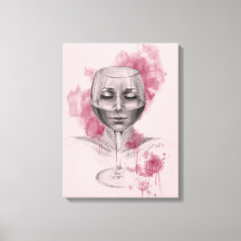 Frauengesicht in der surreal zeichnend Kunst aus W Leinwanddruck