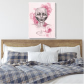 Frauengesicht in der surreal zeichnend Kunst aus W Leinwanddruck (Insitu (Schlafzimmer))