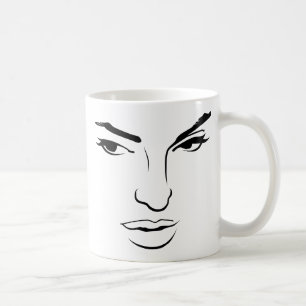 Frauengesicht Kaffeetasse