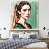 Frauengesicht. Leinwanddruck (Insitu (Schlafzimmer))