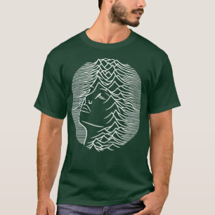 Frauengesicht mit geometrischen Wellen T-Shirt