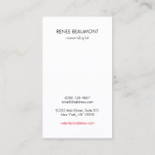 Frauengesicht mit Roten Lippen Elegant Weiß Visitenkarte (Rückseite)