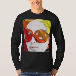 Frauengesicht mit Sonnenbrille Ladys Ästhetik Stil T-Shirt