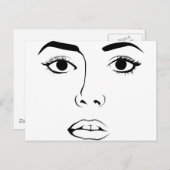 Frauengesicht Postkarte (Vorne/Hinten)