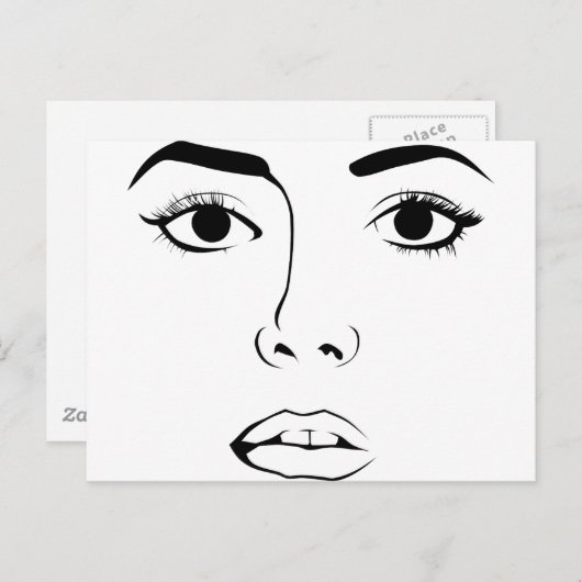 Frauengesicht Postkarte (Vorne/Hinten)