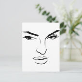 Frauengesicht Postkarte (Stehend Vorderseite)