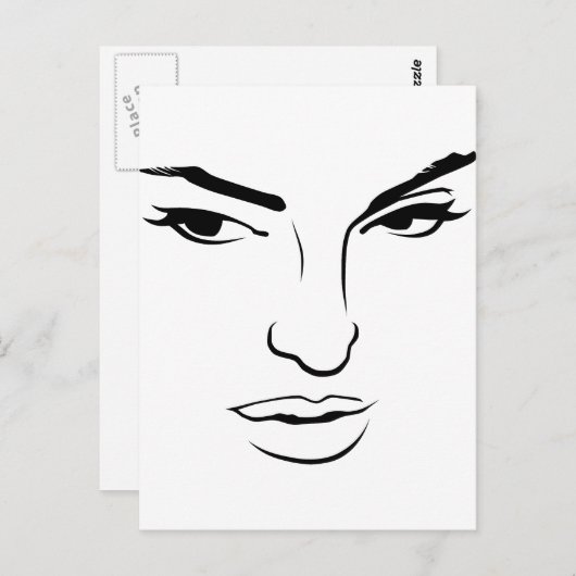 Frauengesicht Postkarte (Vorne/Hinten)