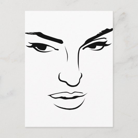 Frauengesicht Postkarte (Vorderseite)