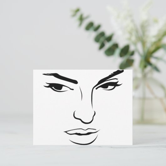 Frauengesicht Postkarte (Stehend Vorderseite)