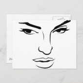 Frauengesicht Postkarte (Vorne/Hinten)