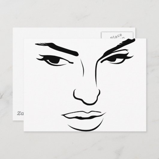 Frauengesicht Postkarte (Vorne/Hinten)