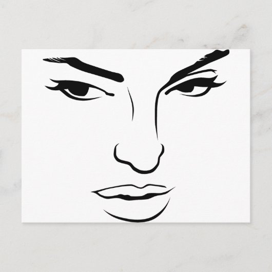 Frauengesicht Postkarte (Vorderseite)