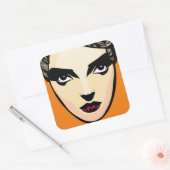 Frauengesicht Quadratischer Aufkleber (Umschlag)