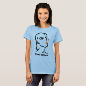 Frauengesicht, Text hinzufügen T-Shirt (Vorne ganz)