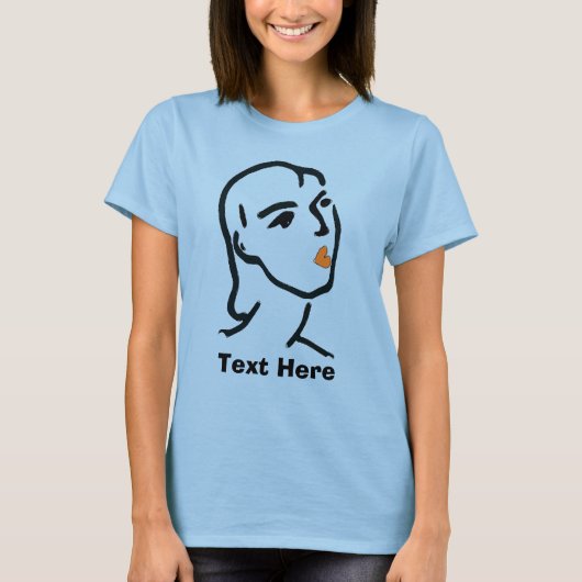 Frauengesicht, Text hinzufügen T-Shirt (Vorderseite)