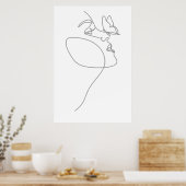 Frauengesichtslinie Poster (Küche)