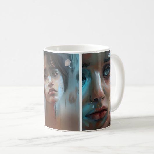 Frauengesichtszüge AI Generated Art Kaffeetasse (VorderseiteRechts)