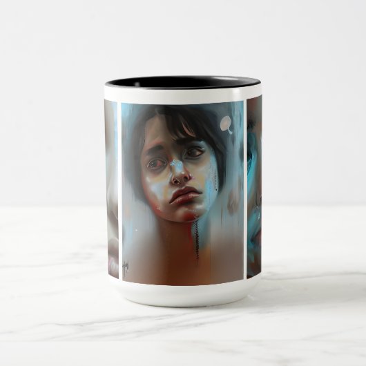 Frauengesichtszüge AI Generated Art Tasse (Zentrum)