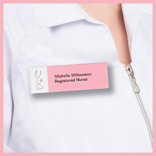 Frauengesundheit rosa Stethoskop-Design Namenschild