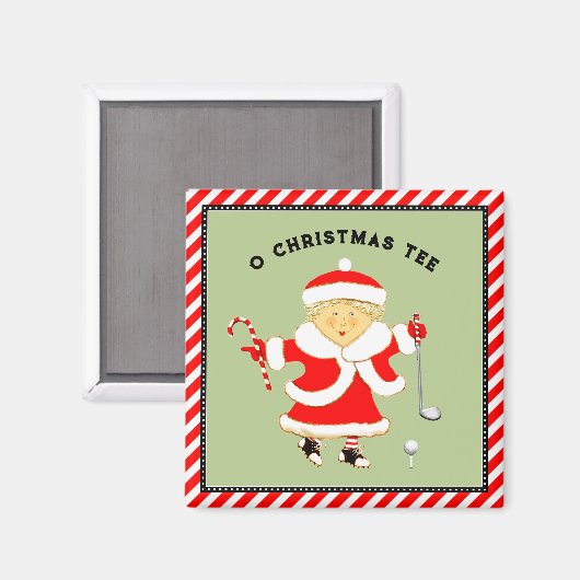 Frauengolf Weihnachten Magnet (Vorderseite/Rückseite)