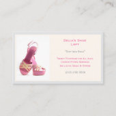 Frauengraue Mode Schuhe Pink High Heels Visitenkarte (Vorderseite)