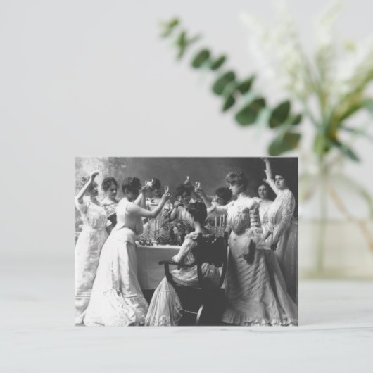 Frauengruppe Anfang der 1900er Champagne Toast Postkarte (Stehend Vorderseite)