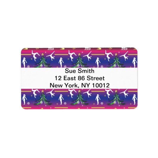 Frauengymnastik Weihnachtsbaum Adressaufkleber (Vorne)