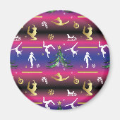 Frauengymnastik Weihnachtsbaum Magnet (Vorne)