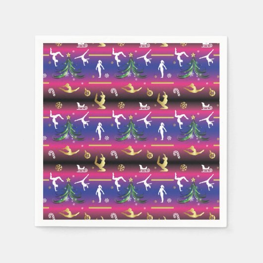 Frauengymnastik Weihnachtsbaum Serviette (Vorderseite)