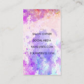 Frauenhaar-Salon-Logo | Wasserfarbe Künstlerisch Visitenkarte (Rückseite)