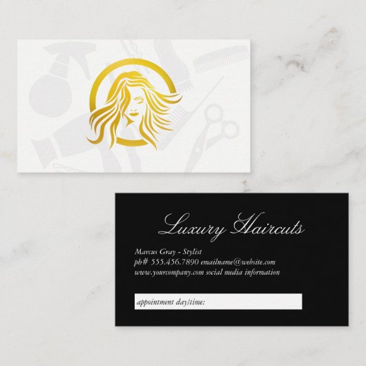 Frauenhair-Logo Terminkarte (Vorne/Hinten)