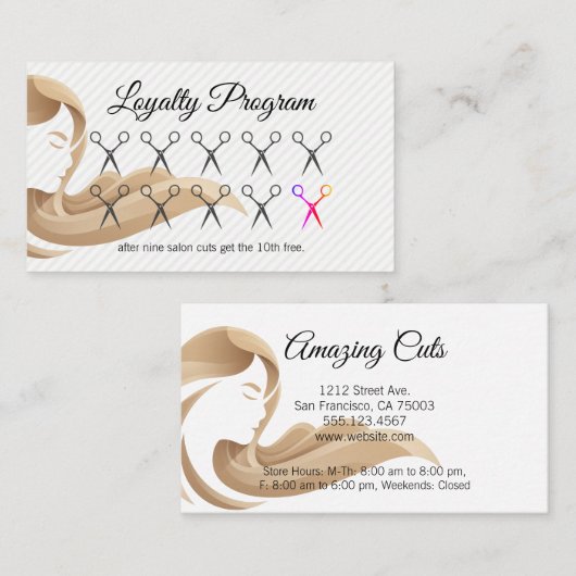 Frauenhair | Salonschere | Loyalität Treuekarte (Vorne/Hinten)