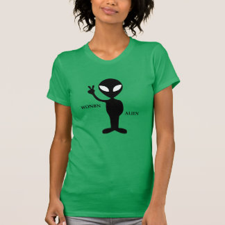 Frauenhalle mit Wonbn-Alien-Logo, grün T-Shirt