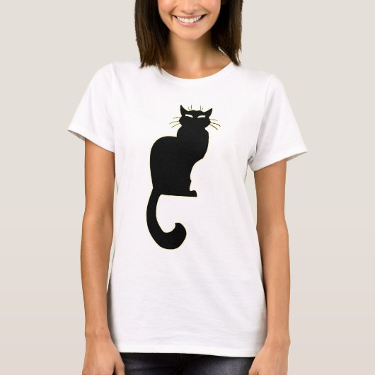 FrauenHalloween Shirt Black Cat Ladys Cat Top (Vorderseite)