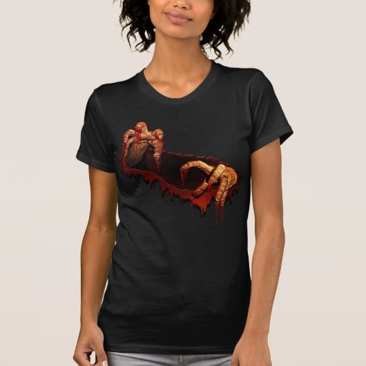 FrauenHalloween-T - Shirt Horror Zombie Untotes T- (Vorderseite)