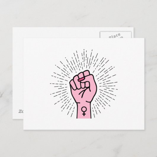 Frauenhand mit Frauensymbol Postkarte (Vorne/Hinten)